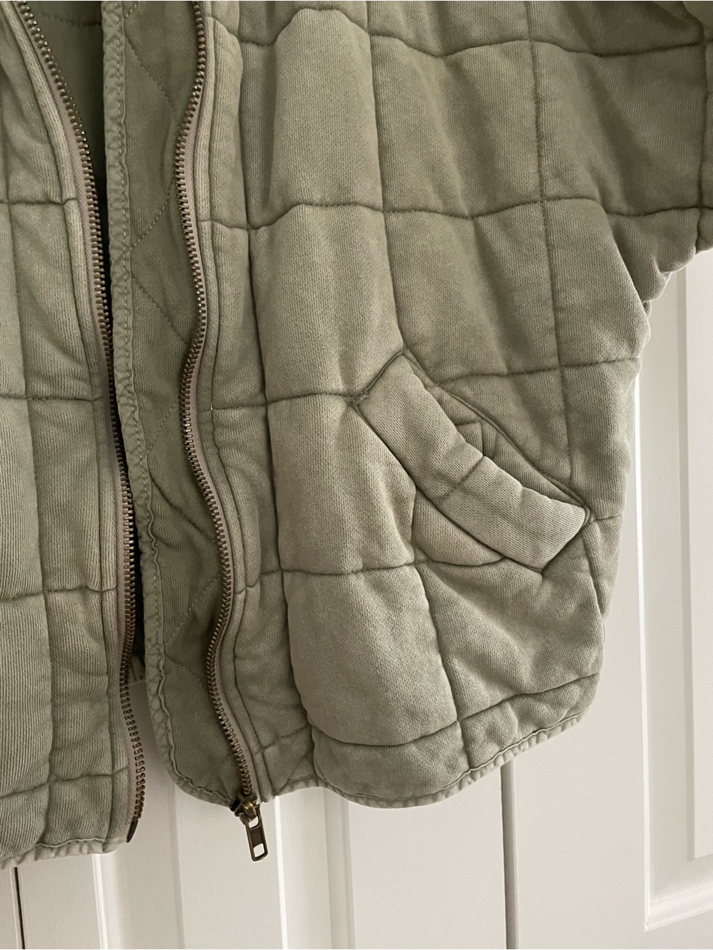 Free People Dolman Quilted Knit Jacket in Moss - Picture 7 of 16